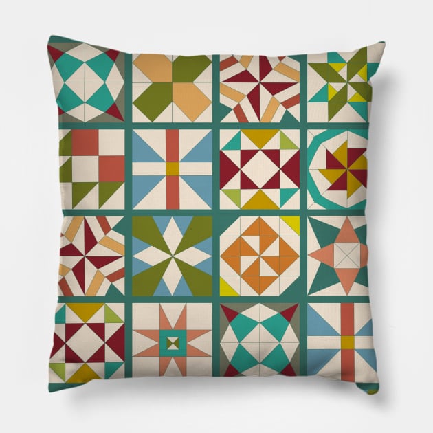 All-Over Quilt Print Pillow by Slightly Unhinged