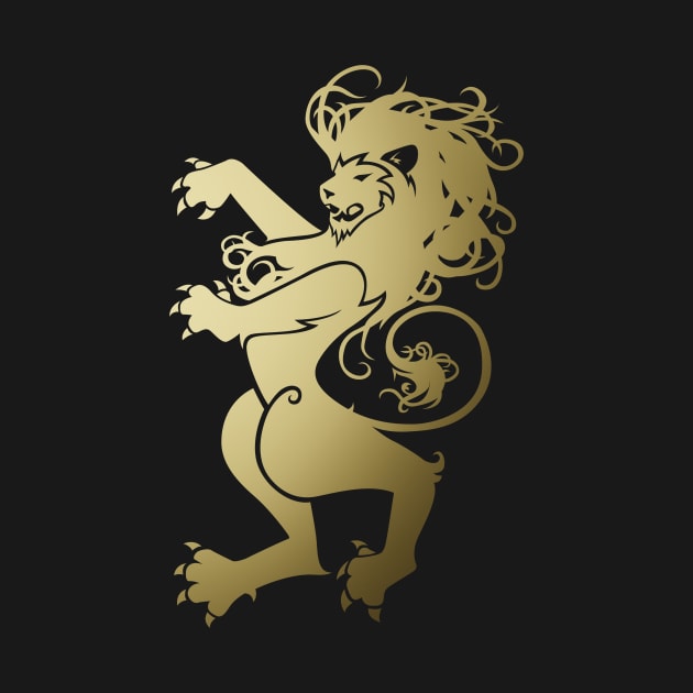 Rampant Lion in Gold by graphicfire