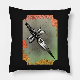 dragonfly dagger Pillow