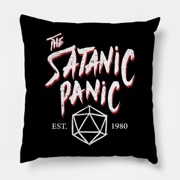 The Satanic Panic (Clean) Pillow by Dice Dragons Guild