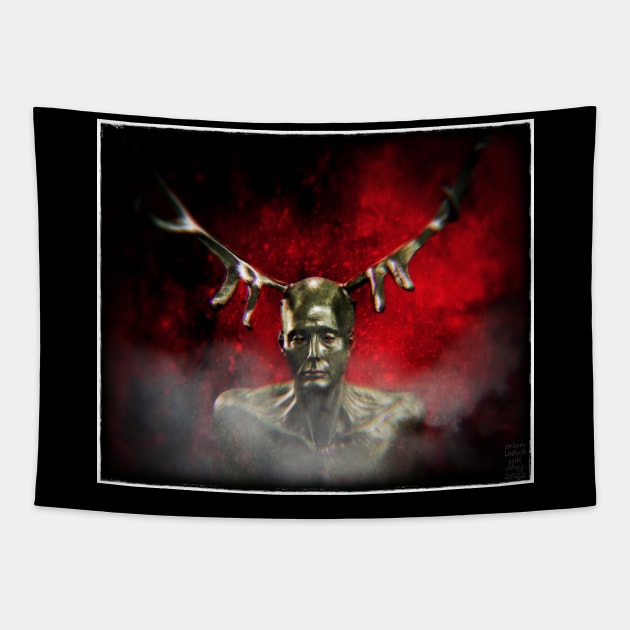 Hannibal Wendigo Emerging from Hell Chromatic Aberration Tapestry by OrionLodubyal