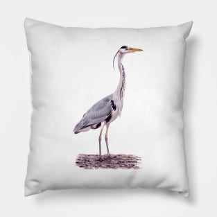 Grey Heron Pillow