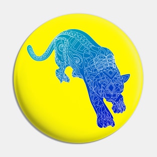 fast blue tiger in mexican ecopop pattern Pin