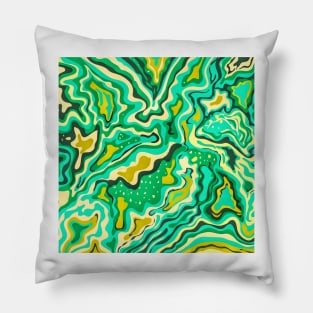 Aquamarine Artic Lime Green Inkscape Pillow