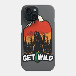 Get Wild // Retro Grizzly Bear Badge Phone Case