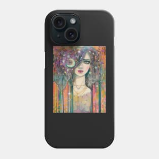 Galaxy Girl Boho Fantasy Art Star Gypsy by Molly Harrison Phone Case