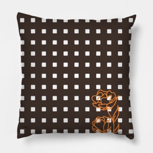 Abstract Geometric Rectangles Nature Orange Rose Pillow