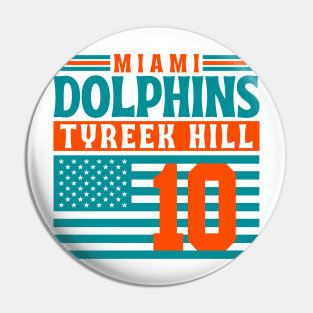 Miami Dolphins Tyreek Hill 10 American Flag Football Pin