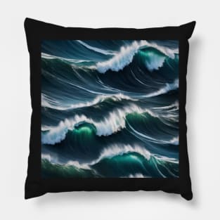 Ocean Waves With Whitecaps Pillow