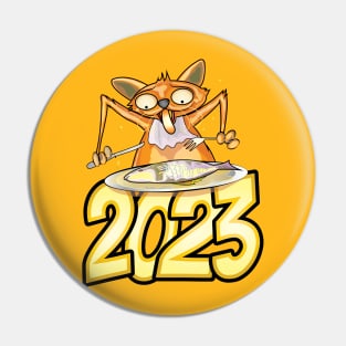 Happy New Year Cats 2023 Pin