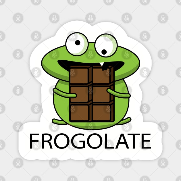 Funny frog loves chocolate Magnet by spontania