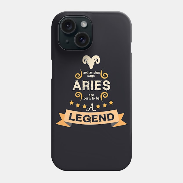 aries, born legend Phone Case by ThyShirtProject - Affiliate