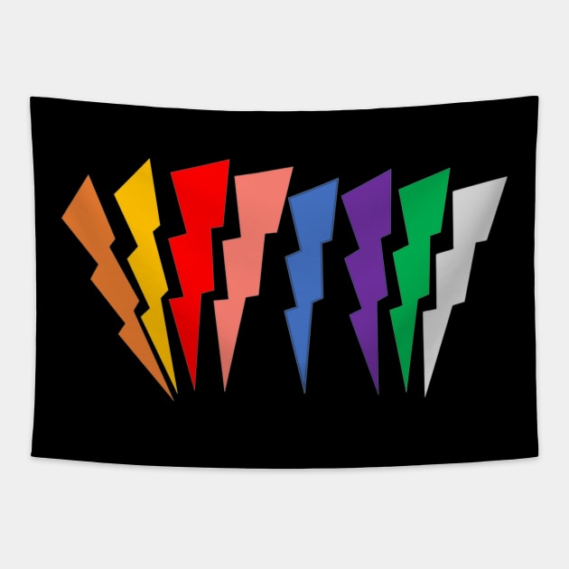 Colorful Lightning Bolts Tapestry by VIVJODI