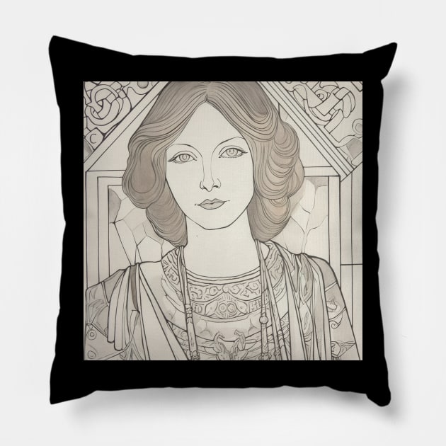 Greta Garbo drawing Pillow by ComicsFactory