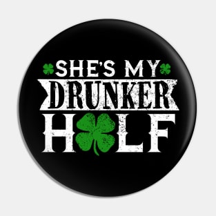 My drunker half T-Shirt Ireland Beer Wine irish Gift Tee Pin