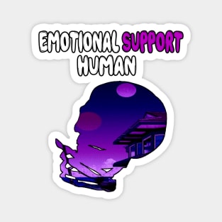 Emotional Support Human - Japanese Vaporwave Aesthetic Magnet