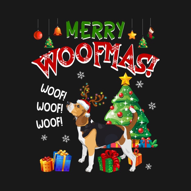 Beagle Merry Woofmas Awesome Christmas by Dunnhlpp