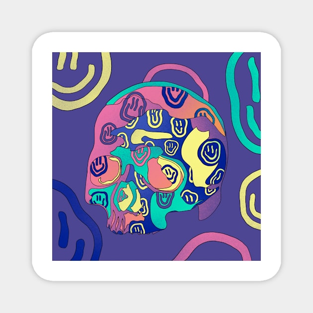 Happy Skull Magnet by Laura Mestre