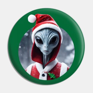 Alien Santa Claus Pin