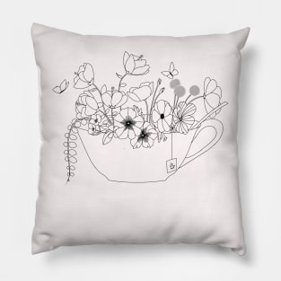 Floral tea cup Pillow