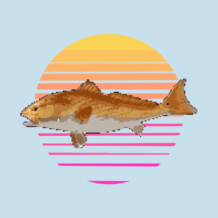 Vaporwave 8-bit Redfish T-Shirt