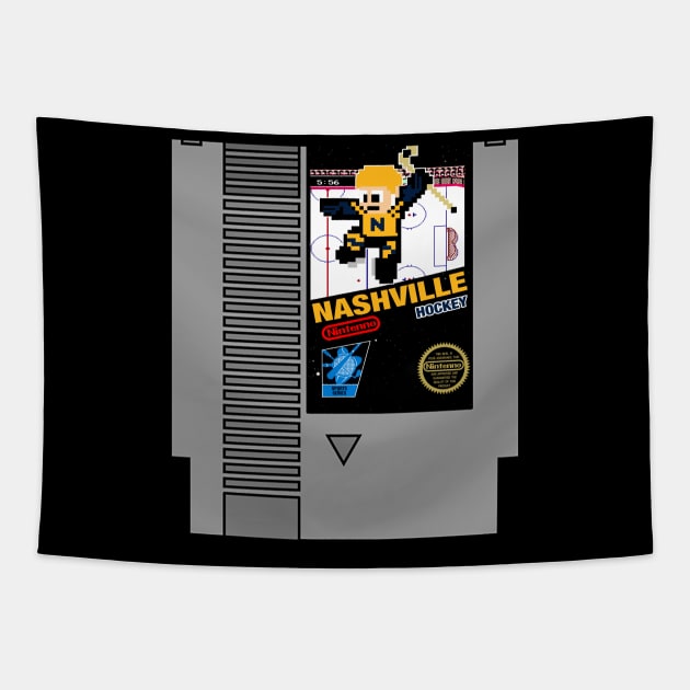 Nashville Hockey 8 bit cartridge design Tapestry by MulletHappens