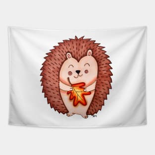 Cute Fall Hedgehog Tapestry