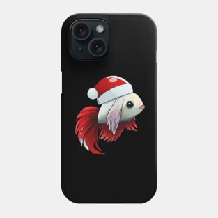 COOL BETTA FISH WITH SANTA HAT - CHRISTMAS Phone Case