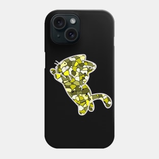 Cat Jewel Art - Stay Pawsitive (yellow) Phone Case