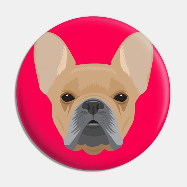 Brown French Bulldog Pin by threeblackdots