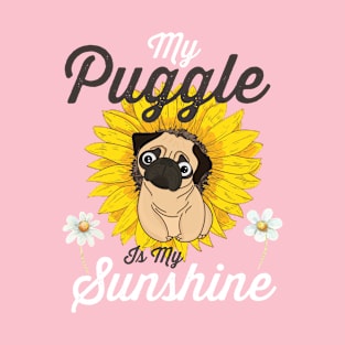 Puggle and Sunflowers Dog Lover Gifts For Women and Girls T-Shirt