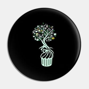 Cupcake Muffin Tree Of Life Yoga Celtic Viking Yggdrasil Pin