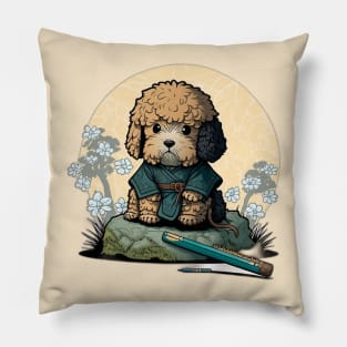 Adorable Samurai Irish Puppy Pillow