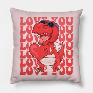 Dinosaur Lover Love You Valentines Day Pillow