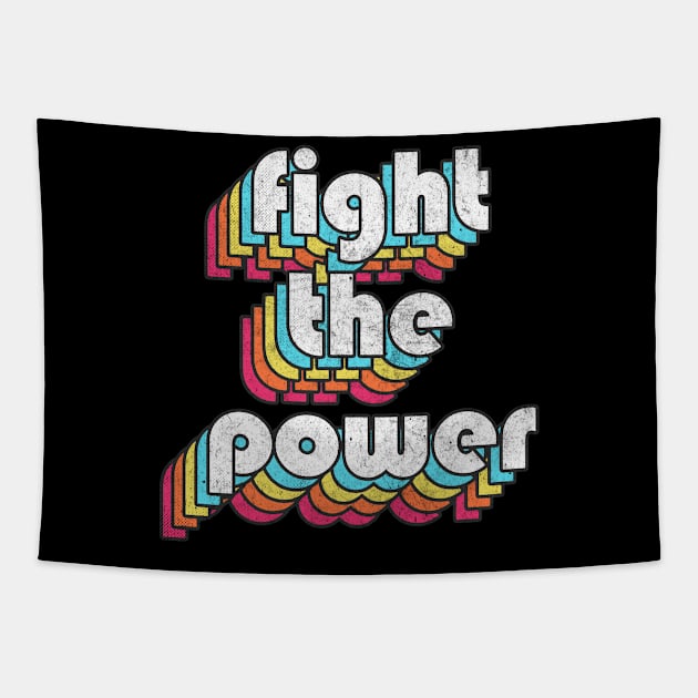 Fight The Power - Black Power Retro Design Tapestry by DankFutura