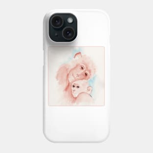 Little Monkey and Mom Watercolor Painting Phone Case