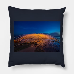 Steel Wool Spinning at London Bridge, Portsea, Victoria, Australia. Pillow