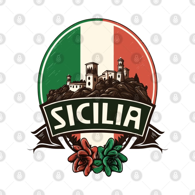 Sicilia / Retro Italian Region Design by DankFutura