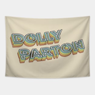 Dolly Parton Retro Typography Faded Style Tapestry