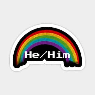 Rainbow Pronouns - He/Him Magnet