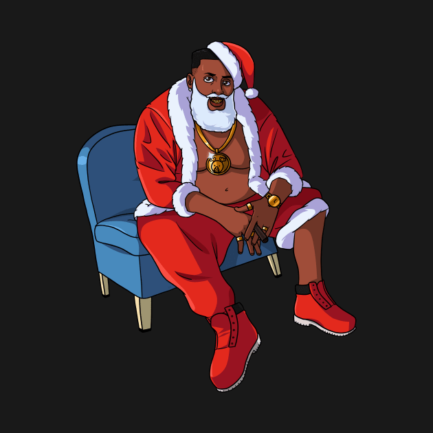 Black Santa Claus Gangster Christmas by Noseking