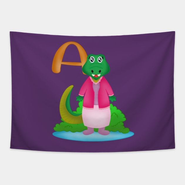 A is for Alligator Tapestry by LoraineLoves