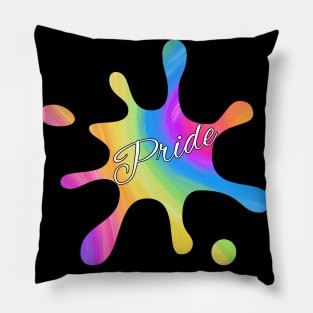 Pride Rainbow Paint Splatter Pillow