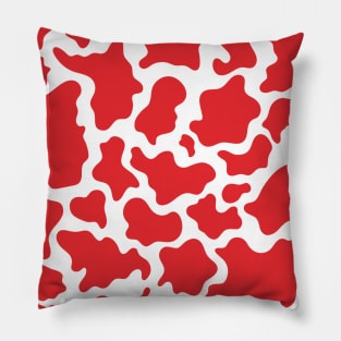 Red Cow Print Pillow