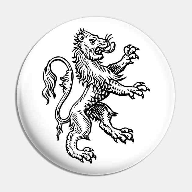 Heraldic Lion Pin by Vintage Boutique