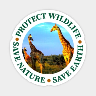 Wildlife Conservation Earth Day Giraffes Magnet