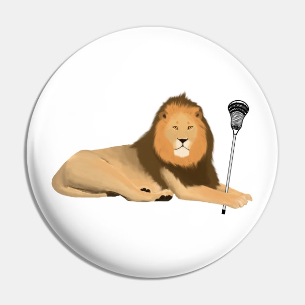 Lacrosse Lion Pin by College Mascot Designs