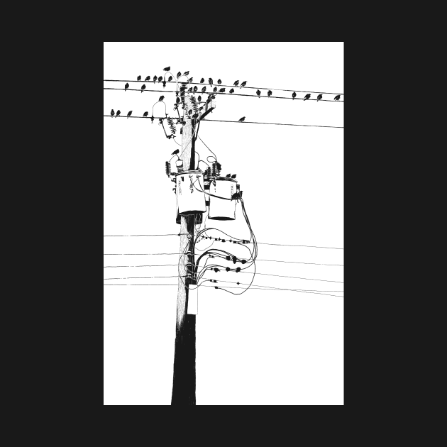 Telephone pole (White on dark) by crimmart