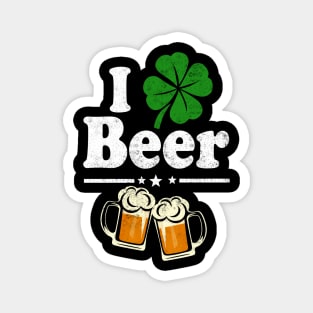 Shamrock I Love Beer | Funny Irish St Pat's Paddy Patrick Patty's Day T-Shirt Beer Lover Gift Magnet