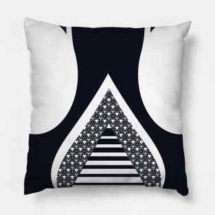 Sacred Geometry Navy blue and white Pillow